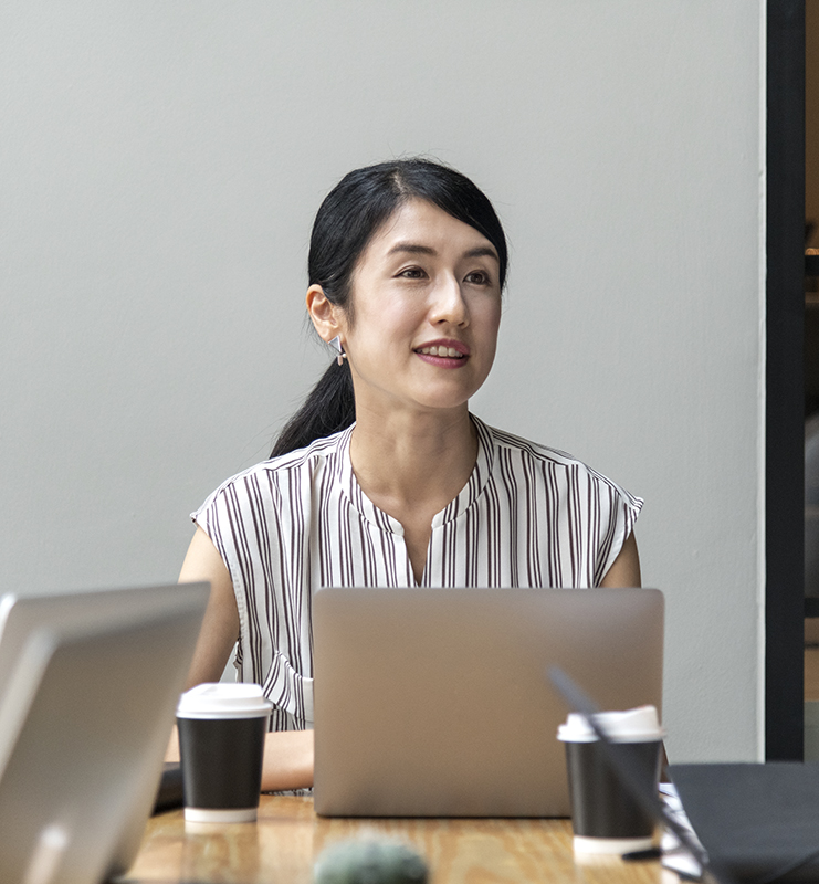 Japanese woman in a business meeting